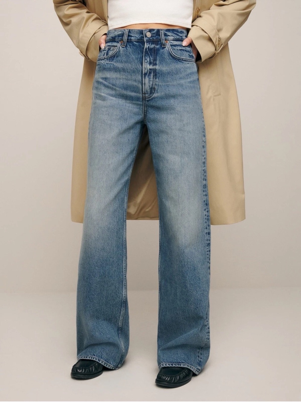 REFORMATION JEANS Cary High Rise Slouchy Wide Leg Jeans 30